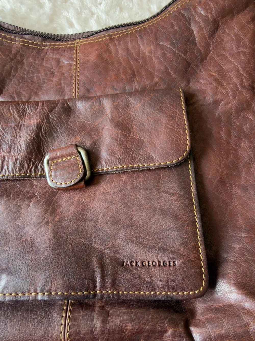 Jack Georges Voyager cross body Messenger Bag | Unisex Bag | Buffalo Leather